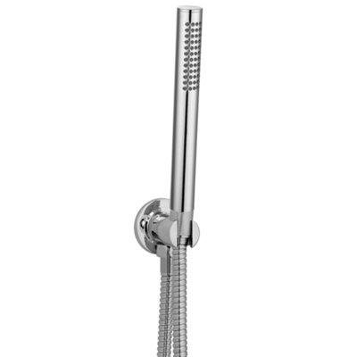 ENKI Chrome Round Pencil Silicone Jet Hand Shower with Hose & Wall Bracket EO017 - 6