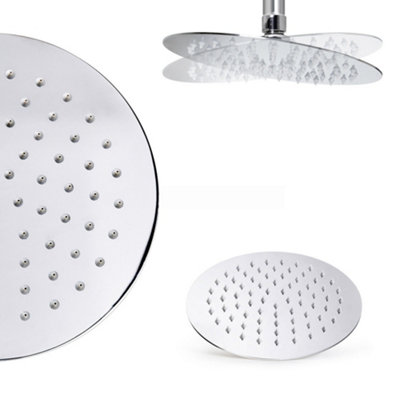 ENKI Chrome Round Ultra Slim Stainless Steel Shower Head 200mm - 4