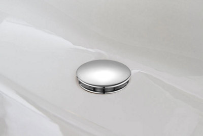 ENKI Chrome Round Unslotted Solid Brass Pop Up Basin Waste W02