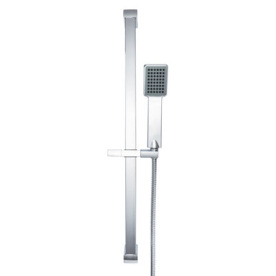 ENKI Chrome Square 3-Setting Stainless Steel Shower Riser Rail Kit ES035