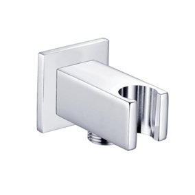 ENKI Chrome Square Solid Brass Shower Head Holder with Outlet O01