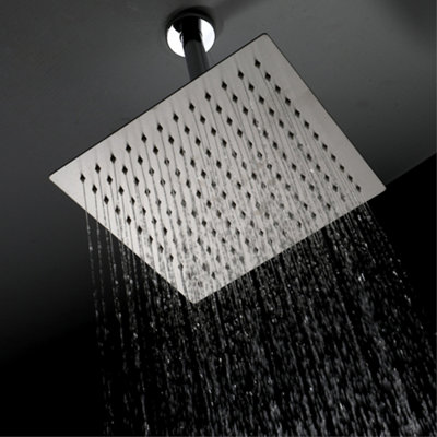 ENKI Chrome Square Ultra Slim Stainless Steel Shower Head 300mm - 3