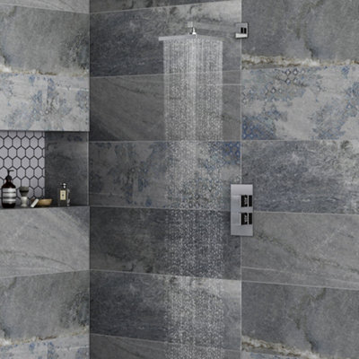 ENKI Chrome Square Wall Mounted Concealed Shower Arm 350mm