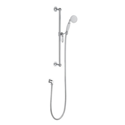ENKI Chrome Traditional Brass & Ceramic Shower Slider Rail Kit ES009 - 4