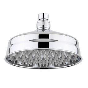 ENKI Chrome Traditional Brass Fixed Round Shower Head 150mm
