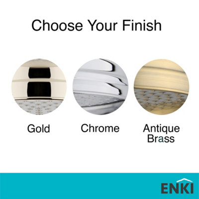 ENKI Chrome Traditional Brass Shower Head 150mm
