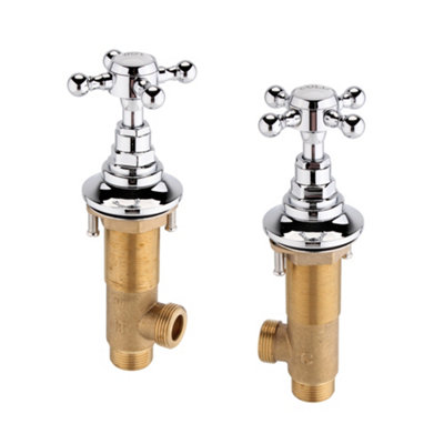 ENKI Chrome Traditional Classic Bathroom Brass Deck Mounted Hot & Cold ...