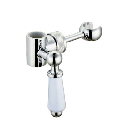 ENKI Chrome Traditional Lever Solid Brass Rigid Shower Riser Rail B14