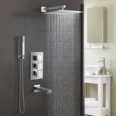 ENKI Chrome Wall Mounted Solid Brass Bath Basin Spout
