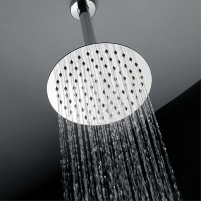 ENKI Contemporary Chrome Fixed Ceiling Mounted Stainless Steel Shower Head 8"