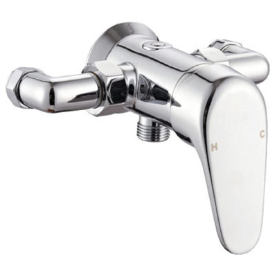 ENKI, Cruze, BT3918, Chrome, Manual Exposed Wall Mounted Shower Mixer Valve, Solid Brass, Modern, Easy to Install, 10-Year Guarant