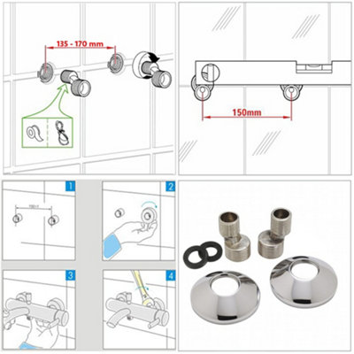 ENKI Cruze Wall Mounted Manual Brass Shower Mixer with Handset - 5