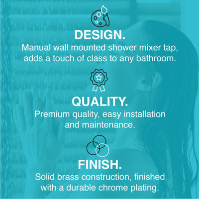 ENKI Cruze Wall Mounted Manual Brass Shower Mixer with Handset - 9
