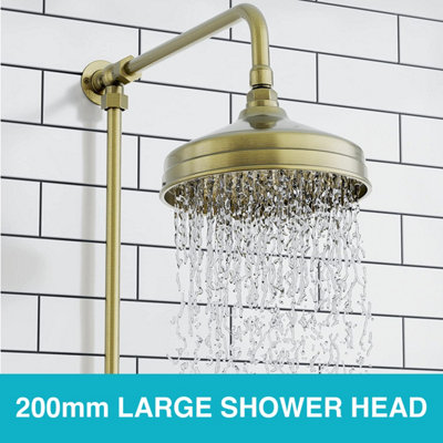 ENKI Downton Antique Bronze 2-Outlet Brass Thermostatic Shower Set 200mm - 3
