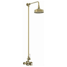ENKI Downton Antique Bronze Traditional Single Outlet Thermostatic Shower Head & Caddy Set 150mm