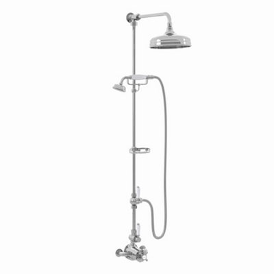 ENKI Downton Chrome Modern Bathroom Brass Thermostatic Valve 2-Outlet ...