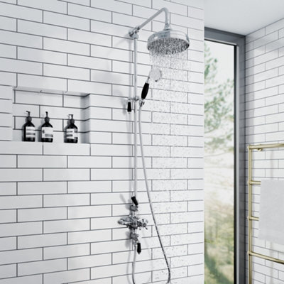 ENKI Downton Chrome Silver Modern Traditional Bathroom Cut to Height 3/ ...