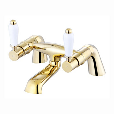 ENKI Downton Gold Brass & Ceramic Bath Mixer Tap BT0613