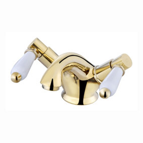 ENKI Downton Gold Monobloc Ceramic Lever Brass Basin Mixer Tap BT0603