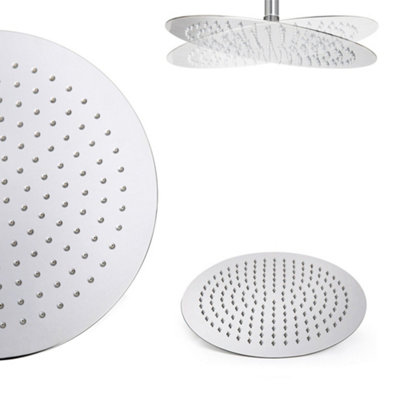 ENKI Dune Chrome Single Outlet Thermostatic Overhead Shower Slim 300mm