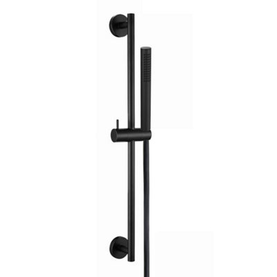 ENKI Dune Matt Black Modern Contemporary Bathroom Brass Thermostatic ...