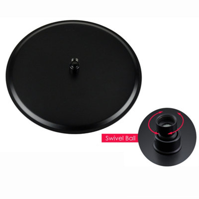 ENKI Dune Matte Black Round Thermostatic Shower Head & Handheld 300mm - 3