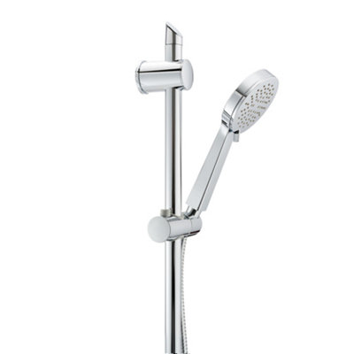 ENKI, ES020, Shower Slider Riser Rail Kit, Includes Adjustable Slider, 3 Setting Shower Head, Soap Dish, Hose, Durable Chrome
