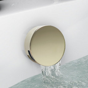 ENKI Freeflow English Gold Round Clicker Bath Filler with Overflow & Waste Slimline