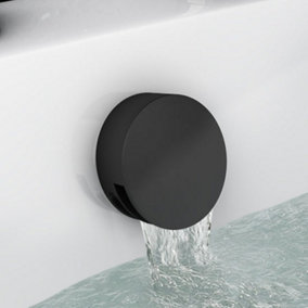 ENKI Freeflow Matte Black Round Clicker Bath Filler with Overflow & Waste Slimline