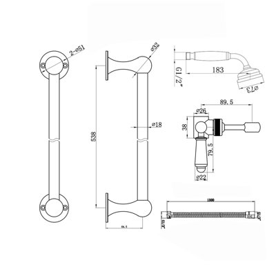 ENKI Gallant Antique Bronze Traditional Brass Thermostatic Shower Bar Mixer Valve with Slider Rail Kit SH0591 - 8