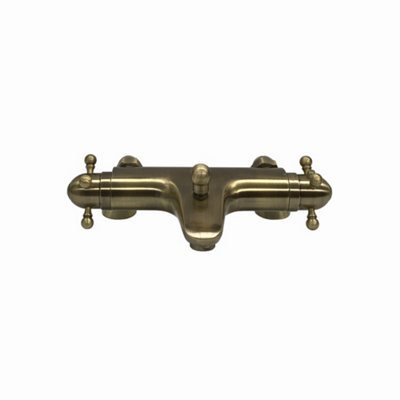 ENKI Gallant Antique Bronze Traditional Deck Mounted Brass Thermostatic Shower Bar Mixer Valve with Slider Rail Kit BBT0229 - 3
