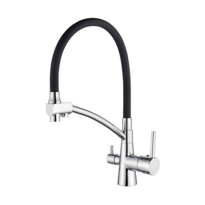 ENKI Geneva Contemporary Chrome Pull Out 3Way Filter Mixer Tap for