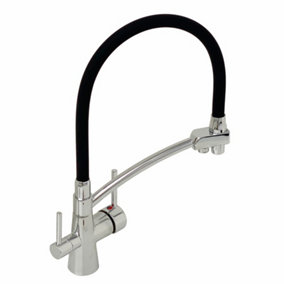 ENKI Geneva Contemporary Chrome Pull Out 3-Way Filter Mixer Tap for Kitchen Sink
