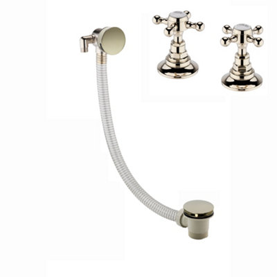 ENKI Gold Modern Bathroom Waterfall Free Flow Traditional Click Clack ...