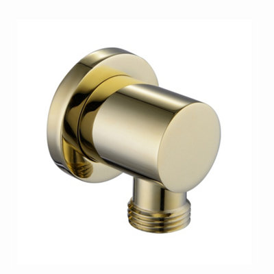 ENKI Gold Round Elbow Outlet Solid Brass Shower Connector L08