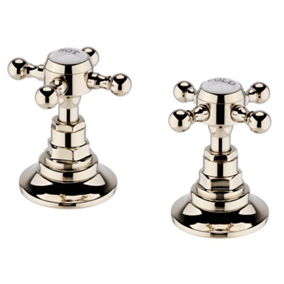 ENKI Gold Traditional Classic Bathroom Brass Deck Mounted Hot & Cold ...
