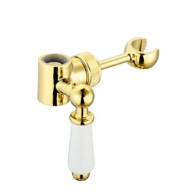 ENKI Gold Traditional Lever Solid Brass Rigid Shower Riser Rail B09
