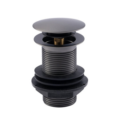 ENKI Gunmetal Grey Classic Timeless Bathroom Solid Brass Unslotted Push ...