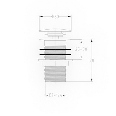 ENKI Gunmetal Grey Classic Timeless Bathroom Solid Brass Unslotted Push ...