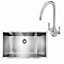ENKI Kitchen Set Topmount Drinking Water Filter with Overflow Brushed Steel Mixer Tap & Sink