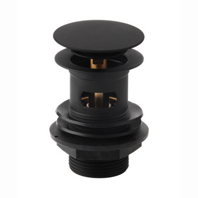 ENKI Matt Black Classic Timeless Bathroom Solid Brass Slotted Push ...