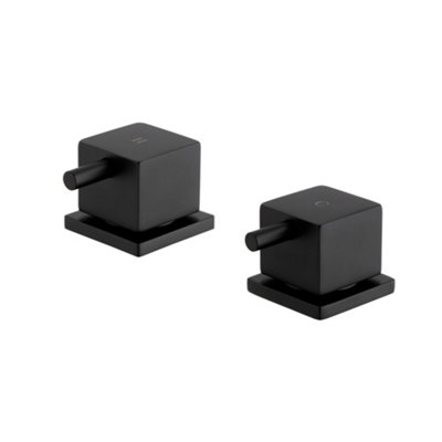 ENKI Matte Black Modern Bathroom Waterfall Free Flow Square Click Clack ...