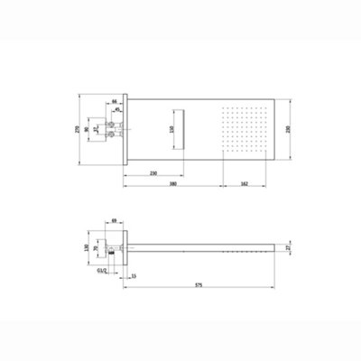 ENKI Milan Black Square Dual Overhead Thermostatic Waterfall Shower Set SH0049 - 7