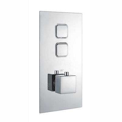 ENKI Milan Chrome Square Wall Mounted Thermostatic Shower & Handset Kit SH0056 - 5
