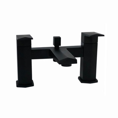 ENKI Milly Matte Black Shower Mixer Tap with Dual Rigid Riser BBT0175