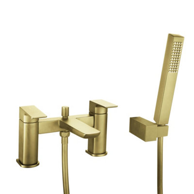 ENKI Mykonos Brushed Brass Contemporary Brass Bath Shower Mixer Tap BT1208