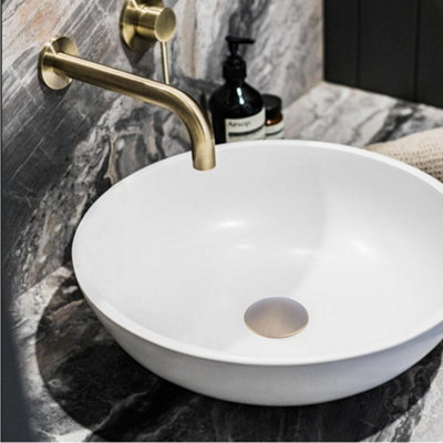 ENKI Pop Up Antique Bronze Round Unslotted Solid Brass Basin Waste W12