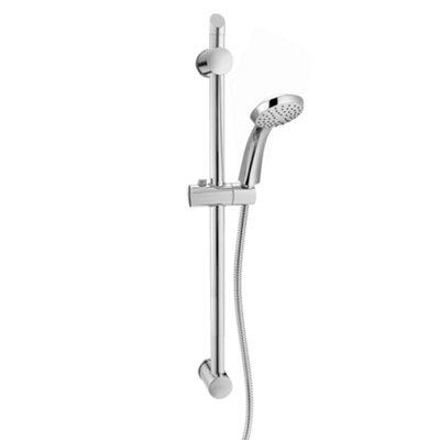 ENKI Quest Chrome Solid Brass Bath Showe Mixer Tap & Slider Rail BBT0261 - 3