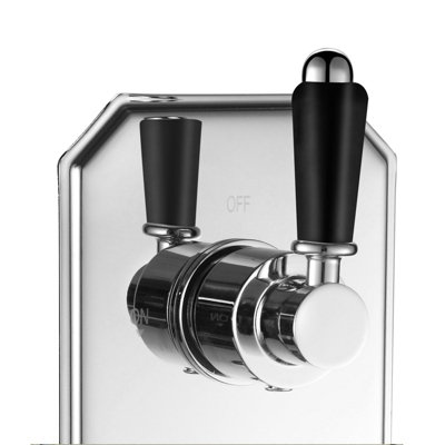 ENKI Regent Chrome Black Crosshead 2-Outlet Solid Brass Thermostatic Twin Shower Valve TSV032 - 4