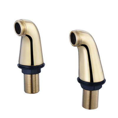 ENKI Standard Gold Deck Mounting Solid Brass Bath Tap Legs Pair